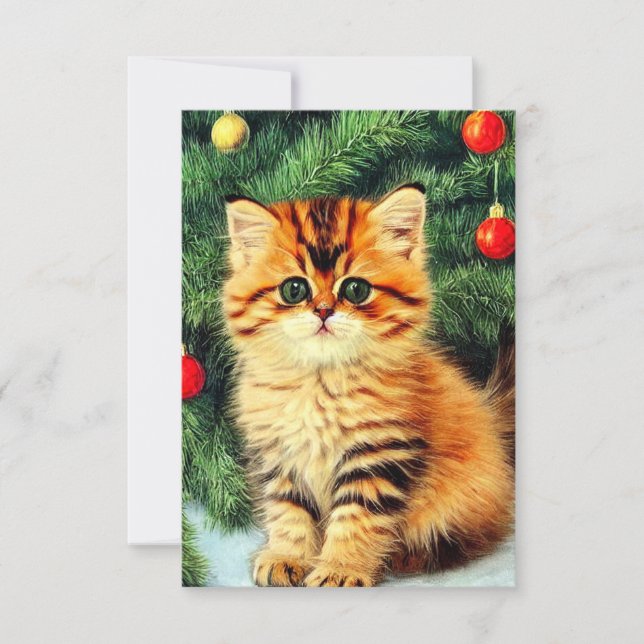 Weihnachtskatzkarte (Vorderseite)