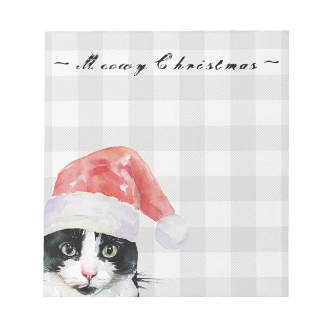 Weihnachtskatzwünsche Meowy Christmas Buffalo Kari Notizblock (Vorderseite)