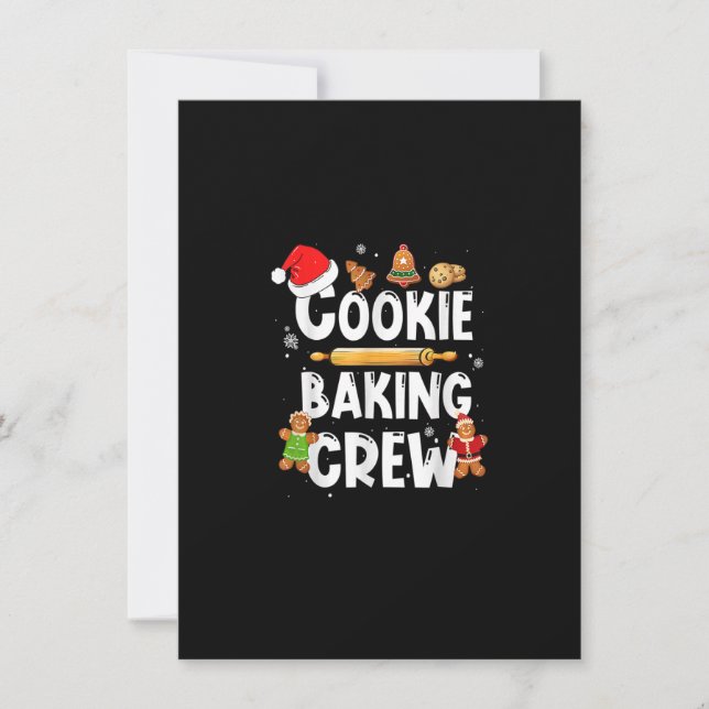 Weihnachtskeks Backgebäck Crew Funny Pajamas Famil Einladung (Vorderseite)