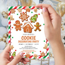 Weihnachtskeks Dekorieren Party Einladung Flyer