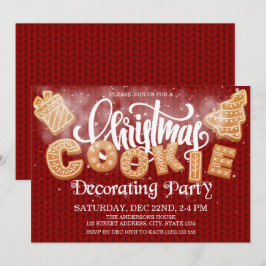 Weihnachtskeks Dekorieren Party Elegant Einladung