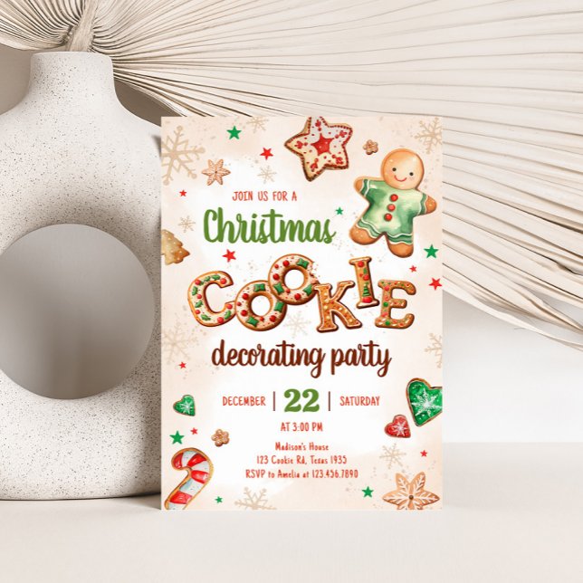 Weihnachtskeks Dekorieren Weihnachtsgebäck Party Einladung (Cookie Decorating Christmas Party Invitation)