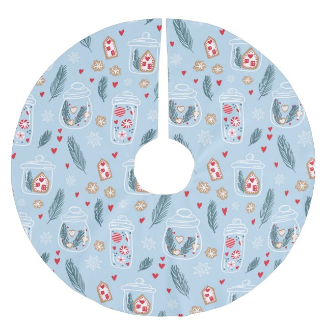 Weihnachtskeks Jar Nordic Scandi Polyester Weihnachtsbaumdecke (Vorderseite)
