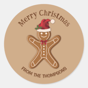 Weihnachtskeks mit Text Runder Aufkleber