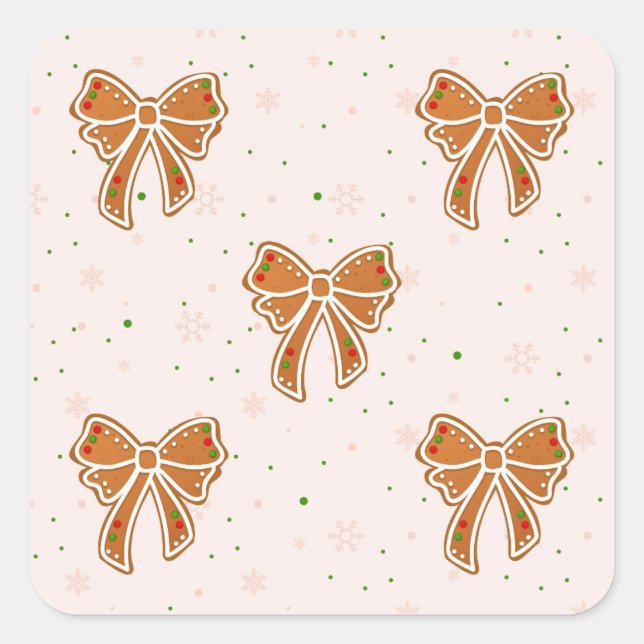 Weihnachtskeks Quadratischer Aufkleber (Vorderseite)