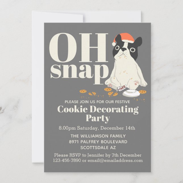 Weihnachtskeks Welpe Party Einladung (Vorderseite)