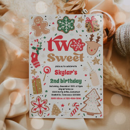 Weihnachtskeks Zwei süße 2. Geburtstags-Party Einladung