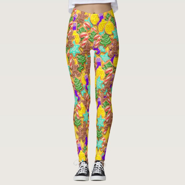 Weihnachtskekse auf den Leggings der Gelben Ladys (Vorderseite)