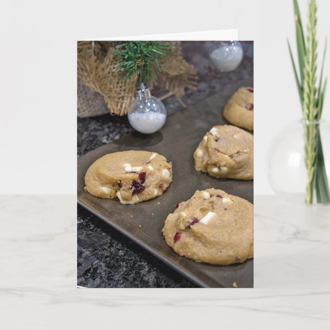 Weihnachtskekse auf Keksblatt Feiertagskarte (Vorderseite)