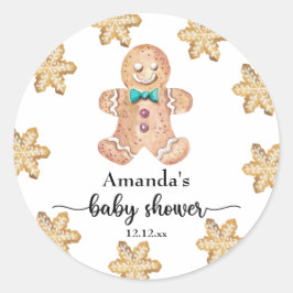 Weihnachtskekse Babydusche Runder Aufkleber