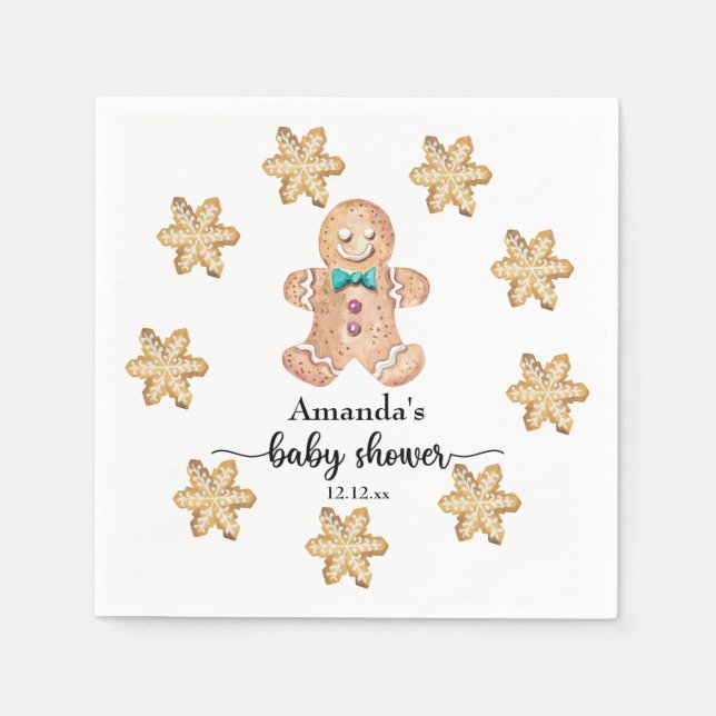 Weihnachtskekse Babydusche Serviette (Vorderseite)