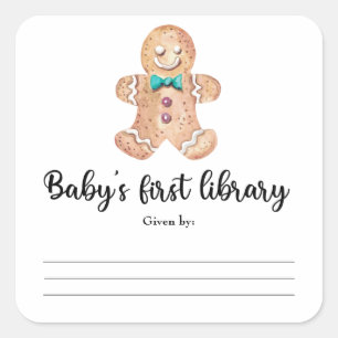 Weihnachtskekse - Baby's erste Bibliothek Quadratischer Aufkleber