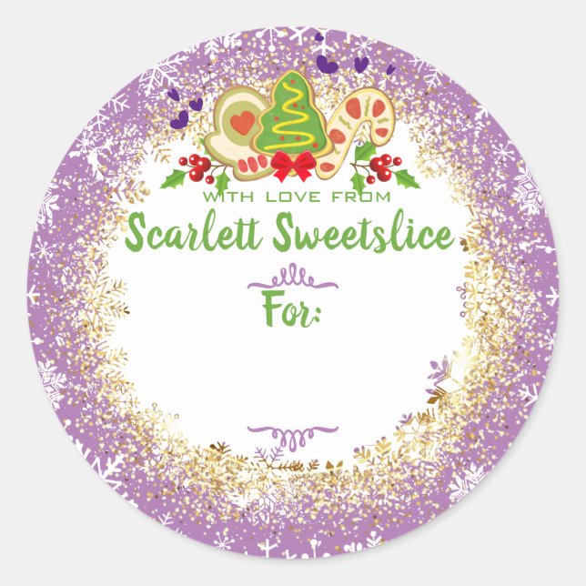 Weihnachtskekse Backbäckerei von cl Runder Aufkleber (Vorderseite)