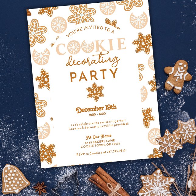 Weihnachtskekse dekorieren Feiertagsparty Postkarte (Von Creator hochgeladen)