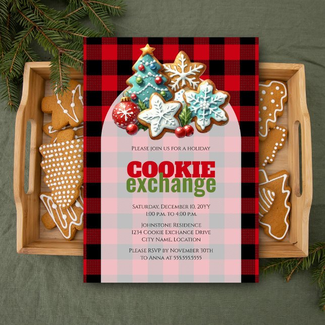 Weihnachtskekse Einladung (Christmas holiday cookie exchange customizable invitation)