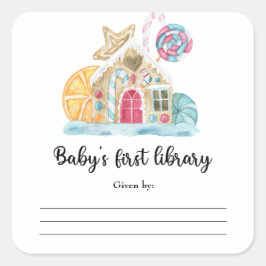 Weihnachtskekse - erste Bibliothek des Babys Quadratischer Aufkleber