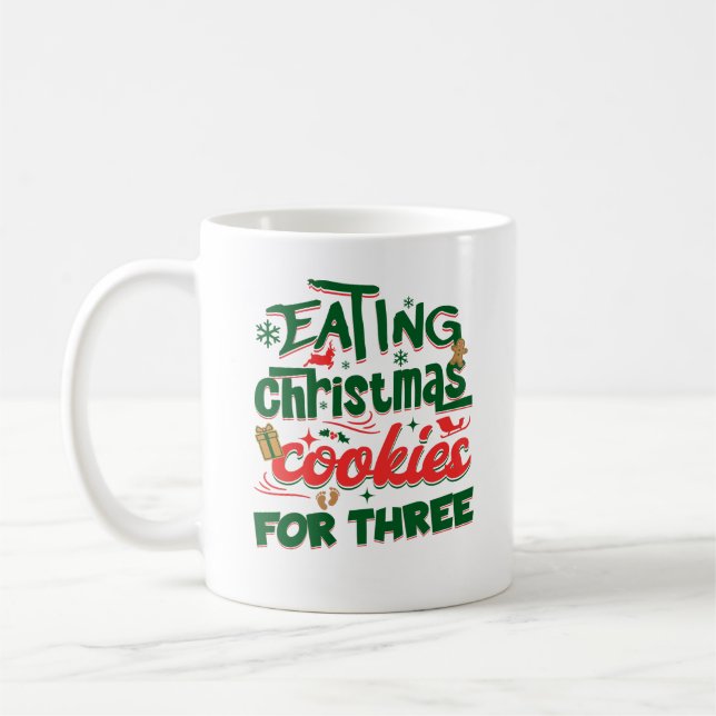 Weihnachtskekse essen für drei lustige Weihnachtsj Kaffeetasse (Links)