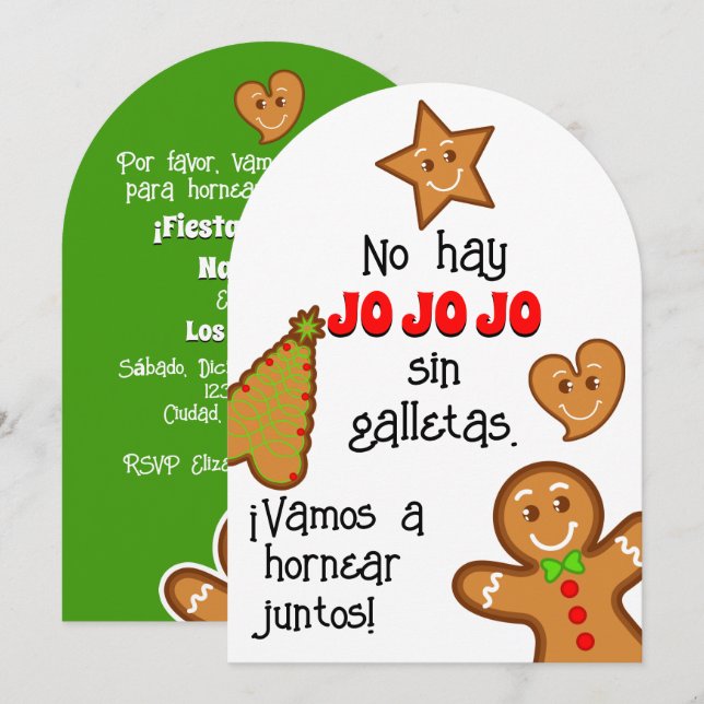 Weihnachtskekse - Fiesta de Hornear Gallletas Einladung (Vorne/Hinten)