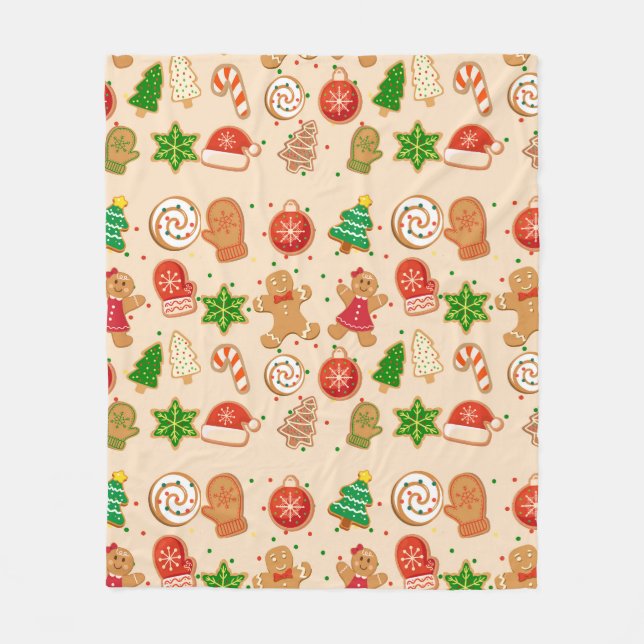 Weihnachtskekse Fleecedecke (Vorderseite)