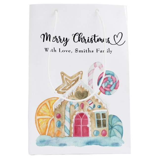 Weihnachtskekse - Frohe Weihnachten Mittlere Geschenktüte (Vorderseite)