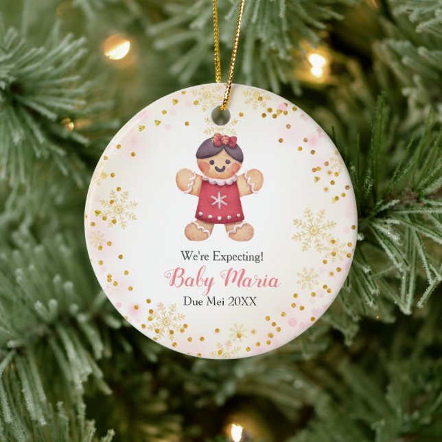 Weihnachtskekse für Mädchen Wir erwarten Eltern Keramik Ornament (Baum)