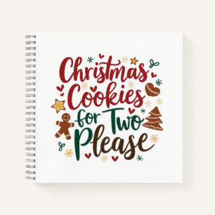 Weihnachtskekse für zwei Bitte Schwangerschaft Wei Notizbuch