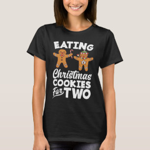 Weihnachtskekse für zwei Schwangerschaftsankündigu T-Shirt