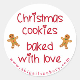 Weihnachtskekse gebacken mit Liebe Lebkuchen Männe Runder Aufkleber