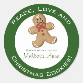 Weihnachtskekse gebacken von runder aufkleber