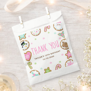 Weihnachtskekse Geburtstagsfeier Rosa Danke Geschenktütchen