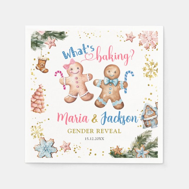 Weihnachtskekse Genderbericht Napkins Serviette (Vorderseite)