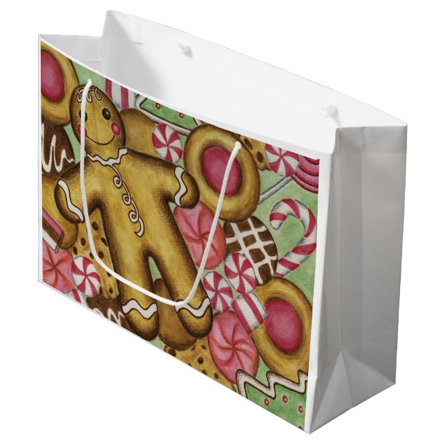 Weihnachtskekse Geschenktasche Große Geschenktüte (Vorderseite Schrägansicht)