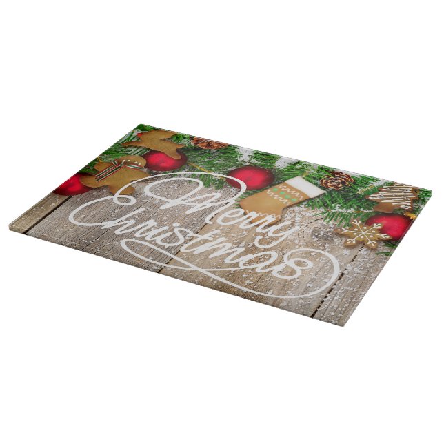Weihnachtskekse Glasschneidebrett Schneidebrett (Ecke)
