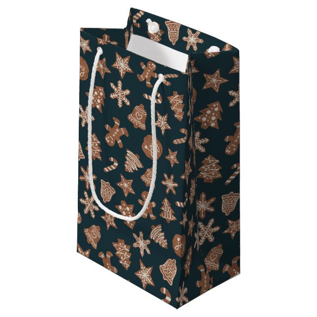 Weihnachtskekse Grün Kleine Geschenktüte (Vorderseite Schrägansicht)