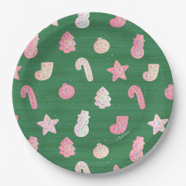Weihnachtskekse Grünbuch Plakat Pappteller