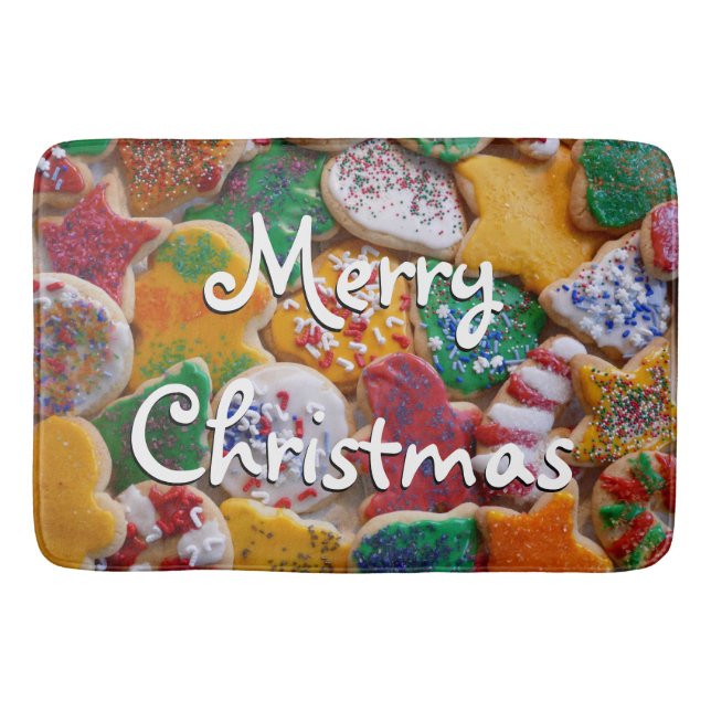 Weihnachtskekse ich farbenfrohe Weihnachtsgebäck Badematte (Vorderseite)