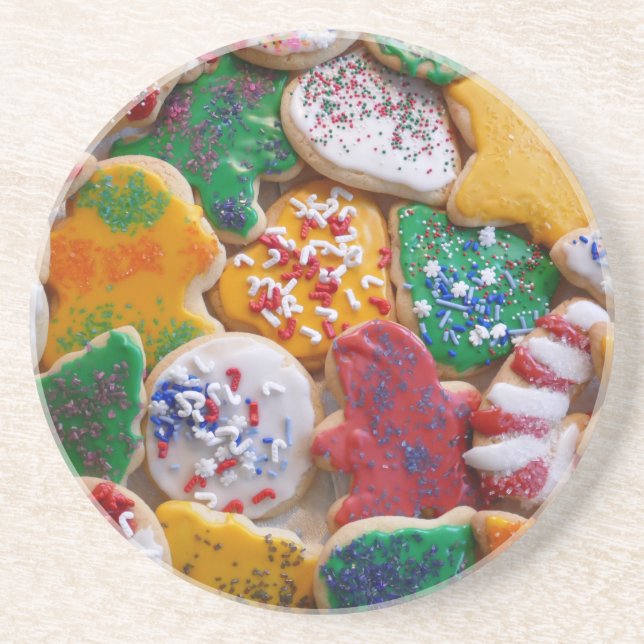 Weihnachtskekse ich farbenfrohe Weihnachtsgebäck Getränkeuntersetzer (Vorne)
