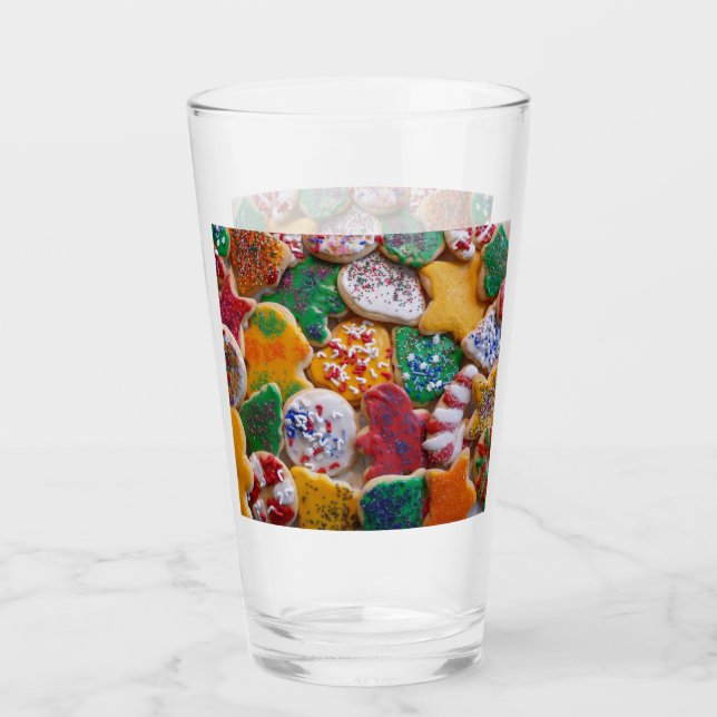 Weihnachtskekse ich farbenfrohe Weihnachtsgebäck Glas (Vorderseite)