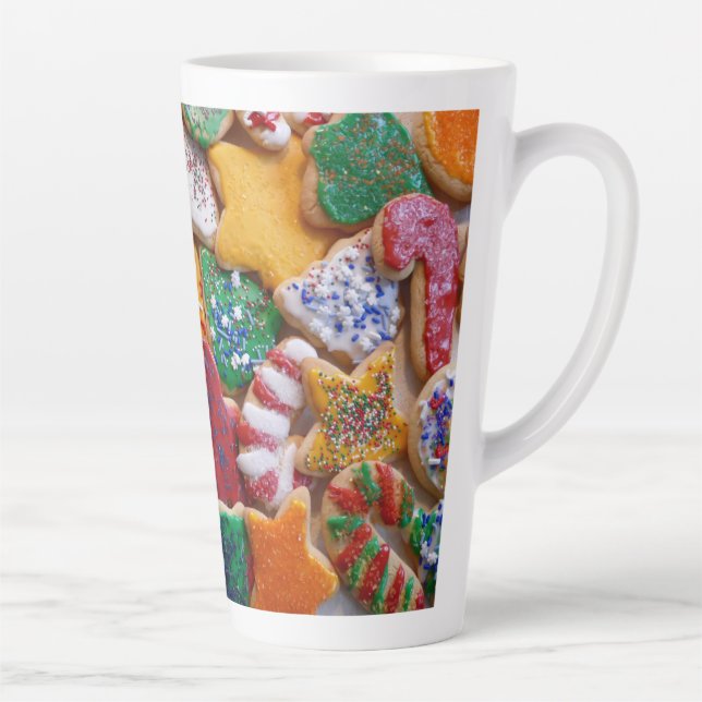 Weihnachtskekse ich farbenfrohe Weihnachtsgebäck Milchtasse (Rechts)
