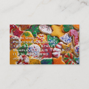 Weihnachtskekse ich farbenfrohe Weihnachtsgebäck Visitenkarte