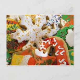 Weihnachtskekse II Farbenfrohe Feiertage Backen Postkarte