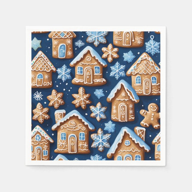 Weihnachtskekse Ingwer Brotmeister Winterurlaub Serviette (Vorderseite)