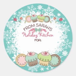 Weihnachtskekse Kuchen aus der Küche Runder Aufkleber