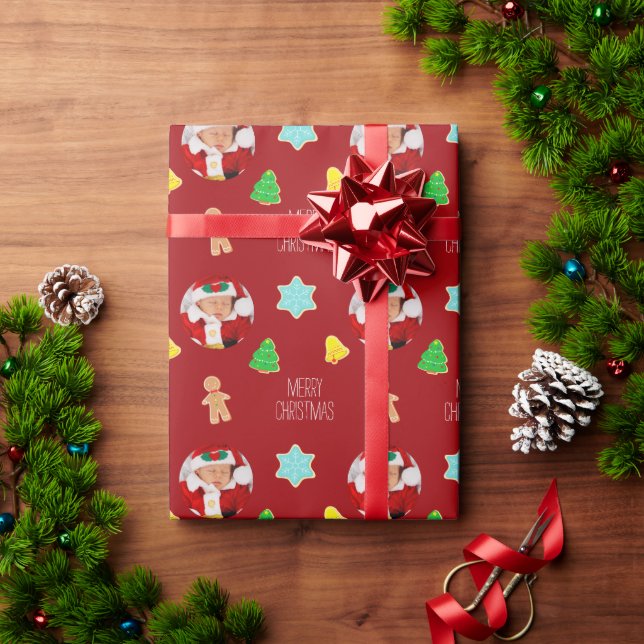 Weihnachtskekse Kundenspezifisches Foto Geschenkpapier (Feiertagsgeschenk)