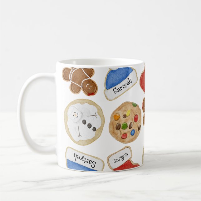 Weihnachtskekse Lebkuchen Dame Custom Kaffeetasse (Links)