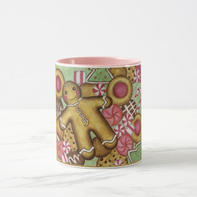 Weihnachtskekse Lebkuchen Mann Kaffee Tasse (Zentrum)