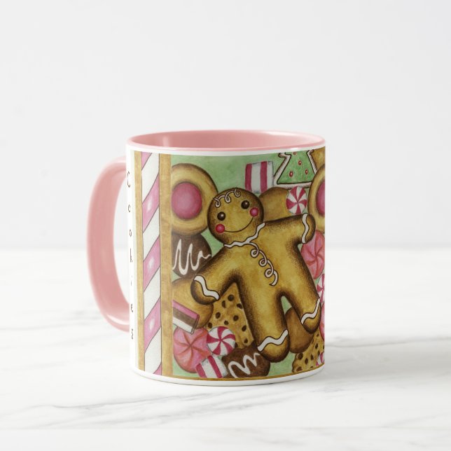 Weihnachtskekse Lebkuchen Mann Kaffee Tasse (Vorderseite Links)