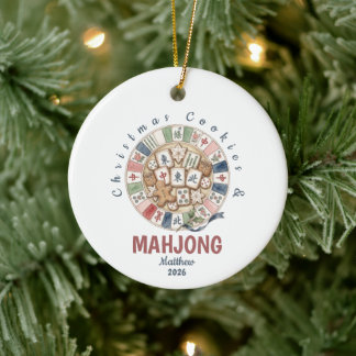 Weihnachtskekse & Mahjong Lustiger Urlaub Keramik Ornament