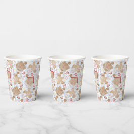 Weihnachtskekse mit Blue Stripe Paper Cups Pappbecher