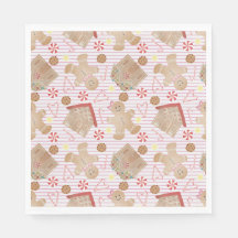 Weihnachtskekse mit rosa Streifen Papier Napkin